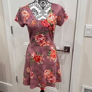 Planet Gold Mauve Floral Mini Dress